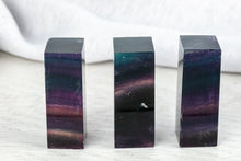Load image into Gallery viewer, Rainbow Fluorite Carved Cube Tower- Small
